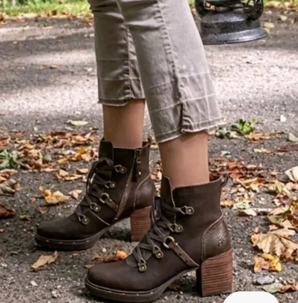 OTBT Brown Oregon Hiker Combat Leather Ankle Boots 8.5